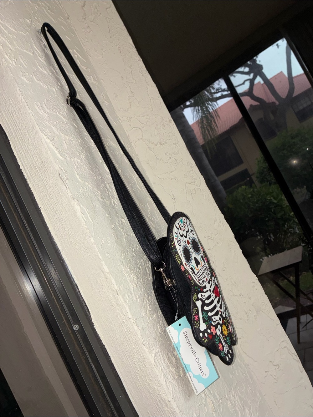 Sleepyville Critters NWT Sugar Skull Skeleton Crossbody Bag Day of the Dead - Picture 9 of 13